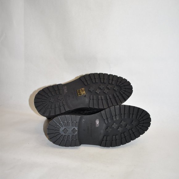 $1500 Burberry Black Brogue Leather Everdon Ankle Boots 38 (TC10) MISSING BUCKLE - Picture 9 of 10